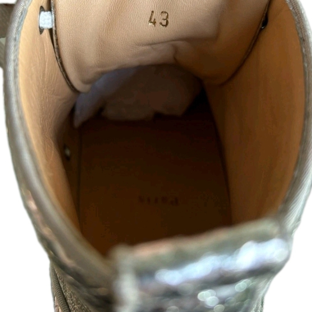Christian Louboutin Silver Metallic ‘Orlato' Red Bottom High Tops EU 43 US 10 - Picture 8 of 11